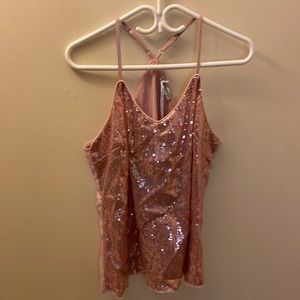 Sparkley pink camisole.
